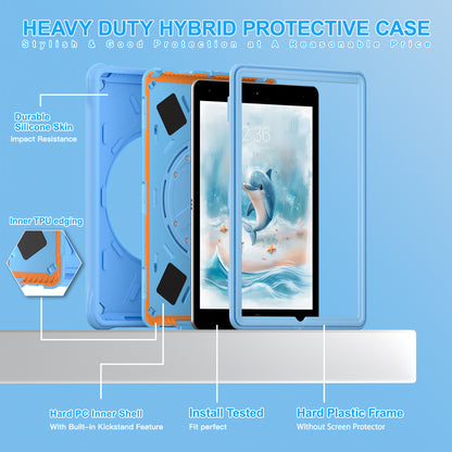 Bubble 3D Dolphin Stand Hand Strap iPad 8 Case Kids Safety