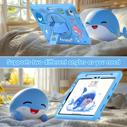 Bubble 3D Dolphin Stand Hand Strap iPad Air 5 Case Kids Safety