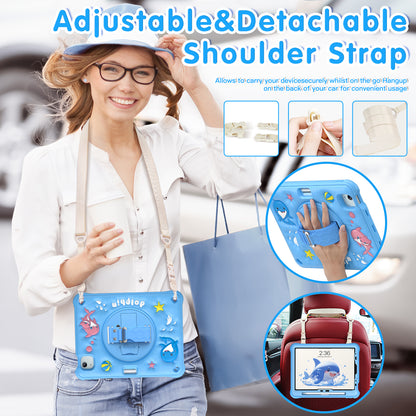 Bubble 3D Dolphin Stand Hand Strap iPad Air 5 Case Kids Safety