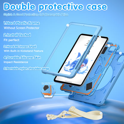 Bubble 3D Dolphin Stand Hand Strap iPad Pro 11 2024 Case Kids Safety