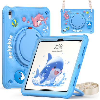 Bubble 3D Dolphin Hook Kickstand iPad 10 Case Kids Safety