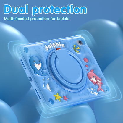 Bubble 3D Dolphin Hook Kickstand iPad 10 Case Kids Safety