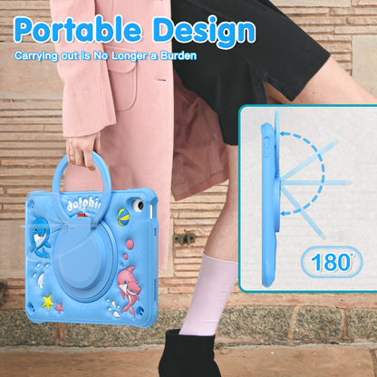 Bubble 3D Dolphin Hook Kickstand iPad 10 Case Kids Safety