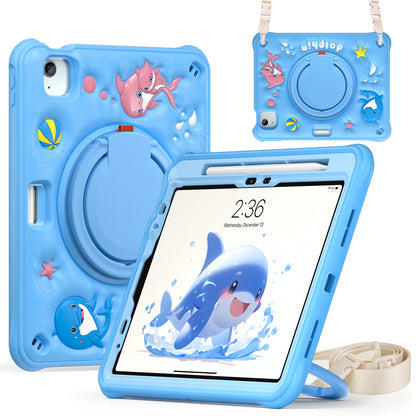 Bubble 3D Dolphin Hook Kickstand iPad Air 5 Case Kids Safety