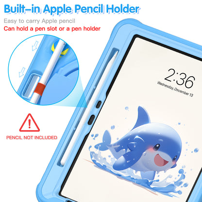 Bubble 3D Dolphin Hook Kickstand iPad Air 5 Case Kids Safety