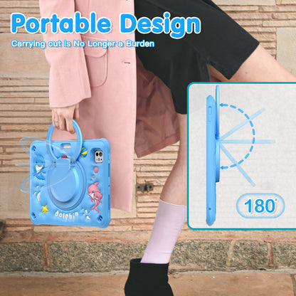 Bubble 3D Dolphin Hook Kickstand iPad Pro 11 2018 Case Kids Safety