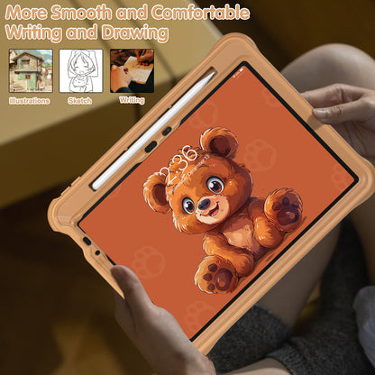 Bubble 3D Bear Stand Hand Strap iPad Air 5 Case Kids Safety