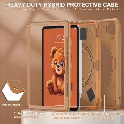 Bubble 3D Bear Stand Hand Strap iPad Pro 11 2024 Case Kids Safety