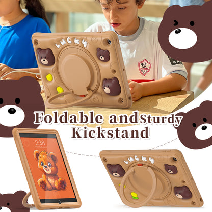 Bubble 3D Bear Hook Kickstand iPad 9 Case Kids Safety