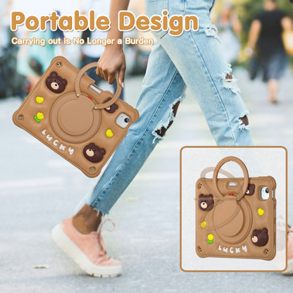 Bubble 3D Bear Hook Kickstand iPad Air 5 Case Kids Safety