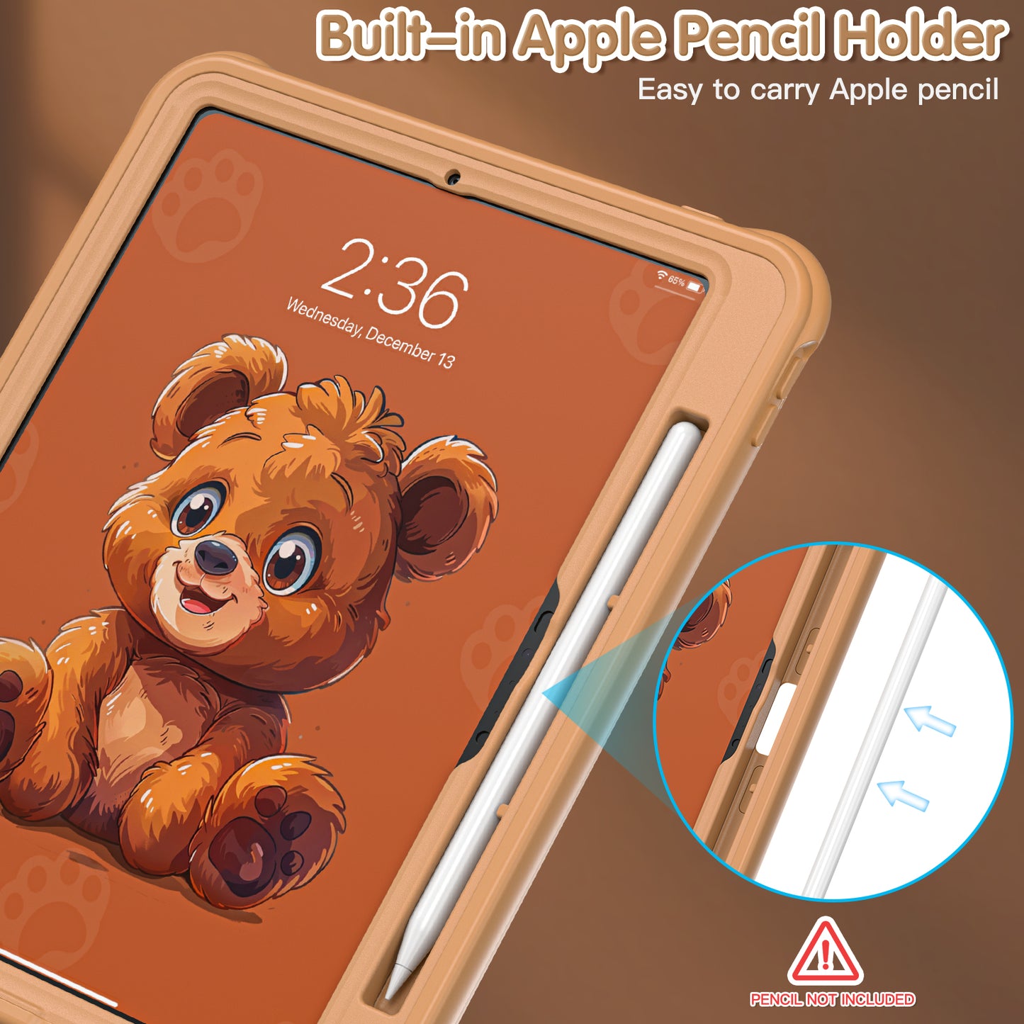 Bubble 3D Bear Hook Kickstand iPad Pro 11 2018 Case Kids Safety