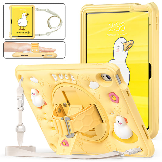 Bubble 3D Duck Stand Hand Strap iPad 10 Case Kids Safety