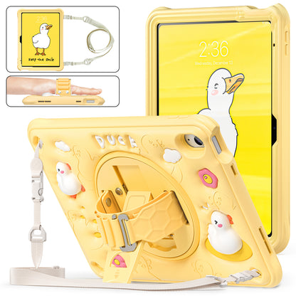 Bubble 3D Duck Stand Hand Strap iPad 8 Case Kids Safety