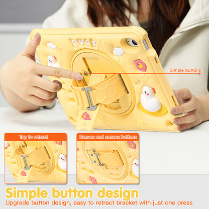 Bubble 3D Duck Stand Hand Strap iPad 8 Case Kids Safety