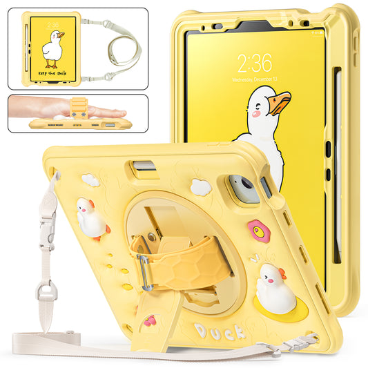 Bubble 3D Duck Stand Hand Strap iPad Air 5 Case Kids Safety