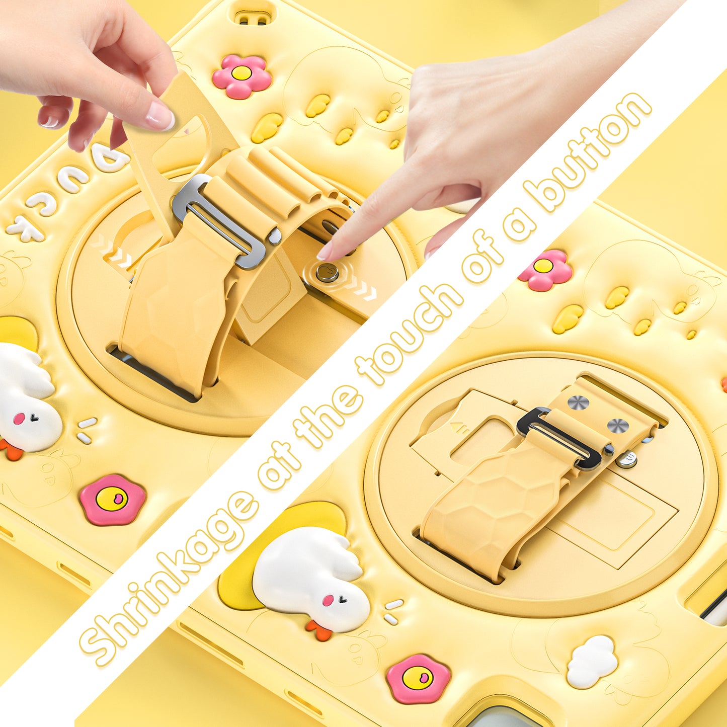 Bubble 3D Duck Stand Hand Strap iPad Air 5 Case Kids Safety