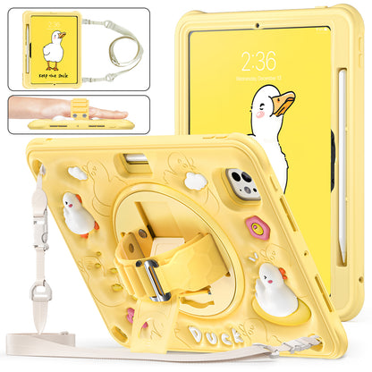 Bubble 3D Duck Stand Hand Strap iPad Pro 11 2024 Case Kids Safety