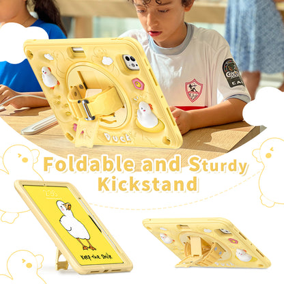 Bubble 3D Duck Stand Hand Strap iPad Pro 11 2024 Case Kids Safety