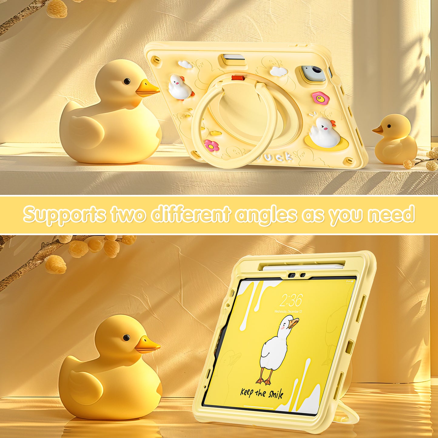 Bubble 3D Duck Hook Kickstand iPad Air 5 Case Kids Safety