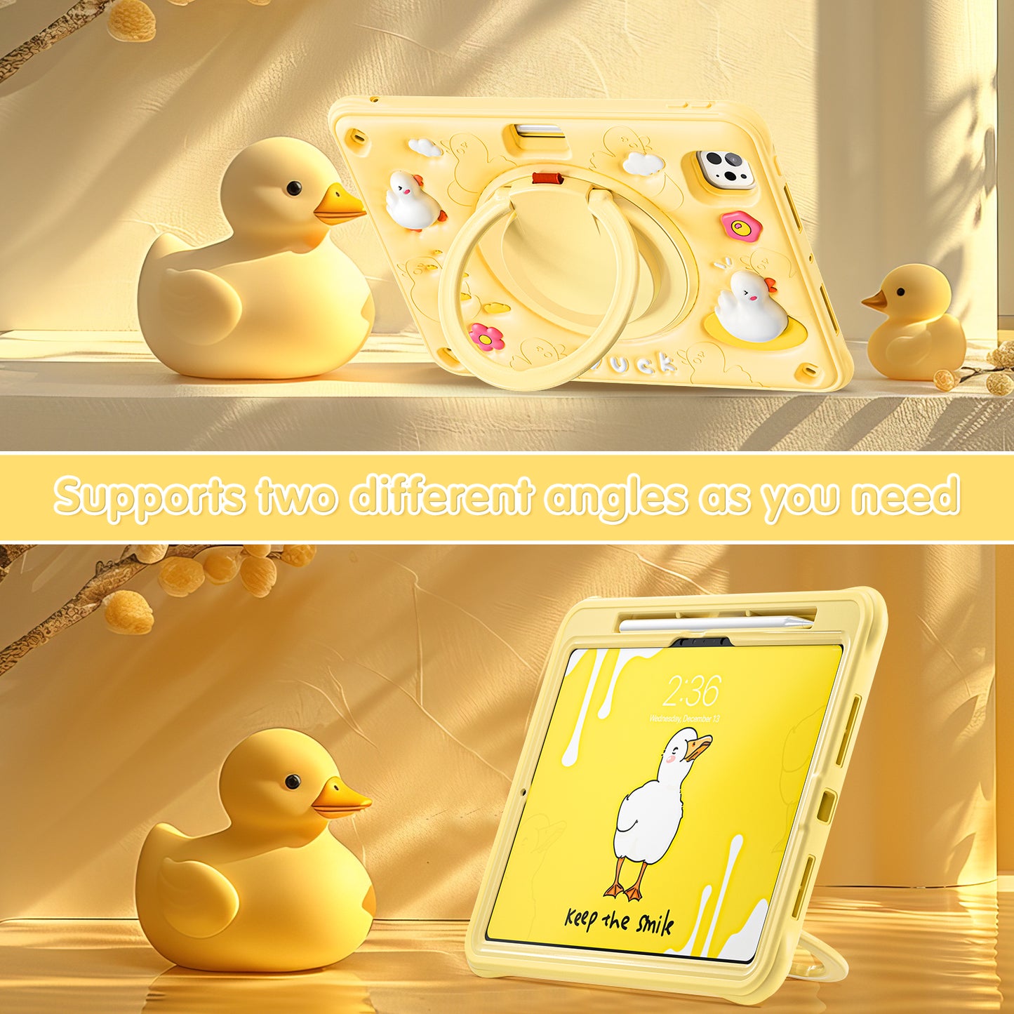 Bubble 3D Duck Hook Kickstand iPad Pro 11 2024 Case Kids Safety