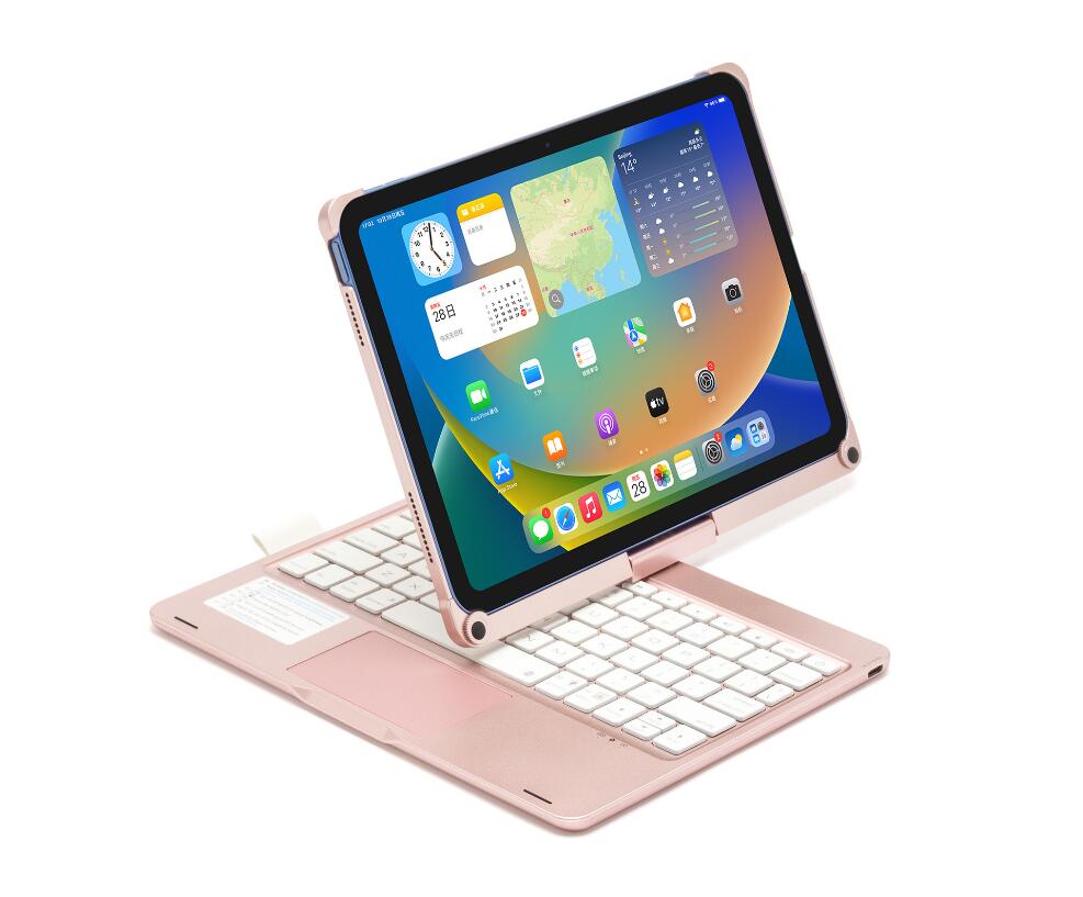 Rotating Hinge PC Backlit Touchpad Keyboard iPad 10 Case