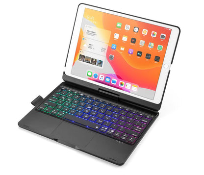 Rotating Hinge PC Backlit Touchpad Keyboard iPad 7 Case