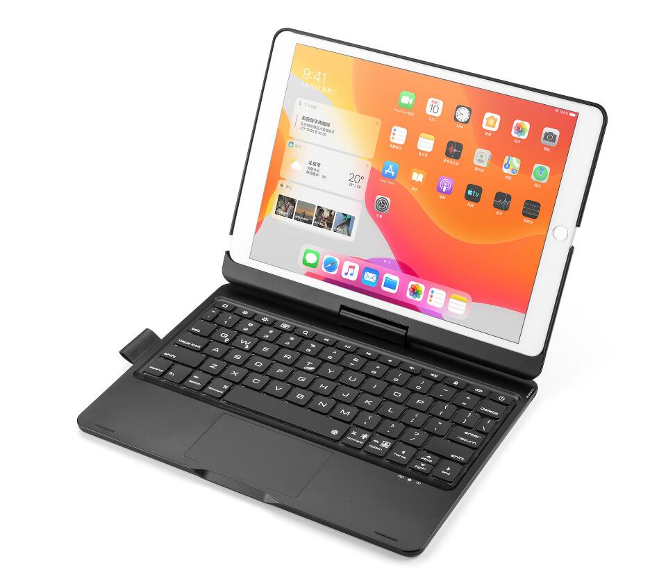 Rotating Hinge PC Backlit Touchpad Keyboard iPad 7 Case