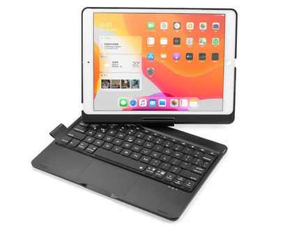 Rotating Hinge PC Backlit Touchpad Keyboard iPad 7 Case