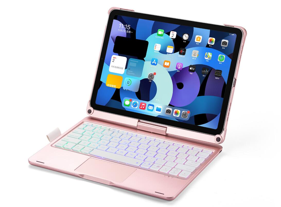 Rotating Hinge PC Backlit Touchpad Keyboard iPad Air 5 Case