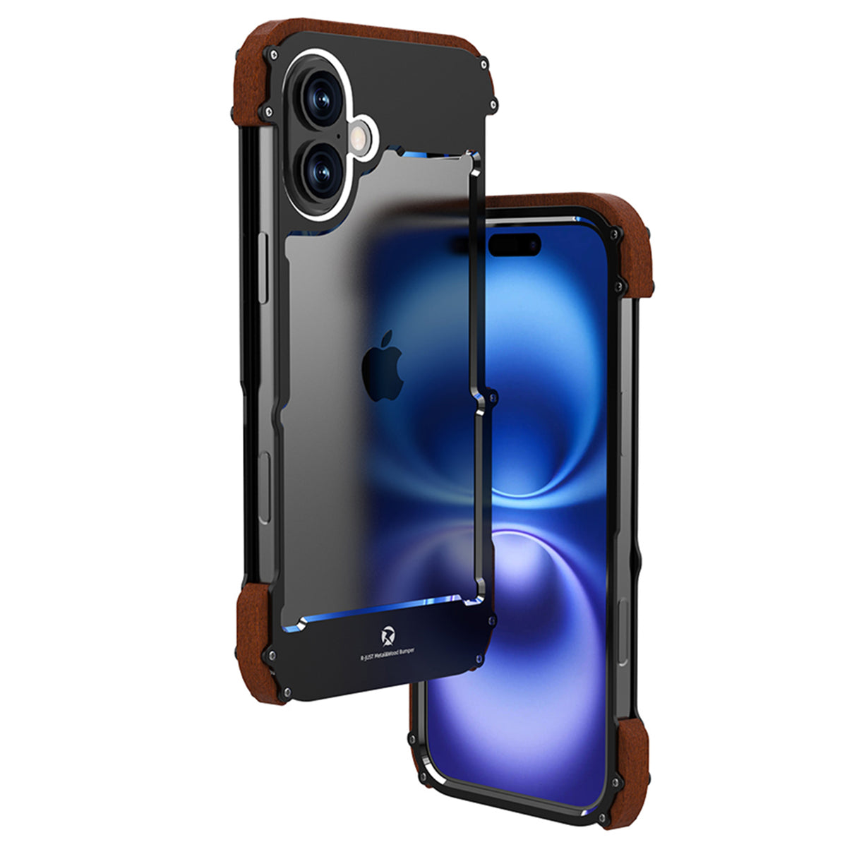 Ultramarine Technology with Premium Iron & Wood Phone Case | Retro Heavy-Duty Armor
