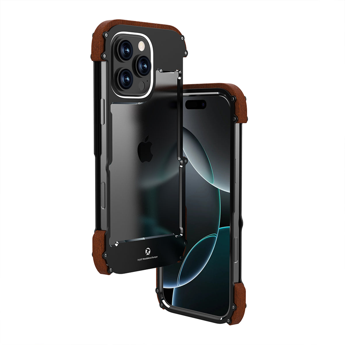 Ultramarine Technology with Premium Iron & Wood Phone Case | Retro Heavy-Duty Armor