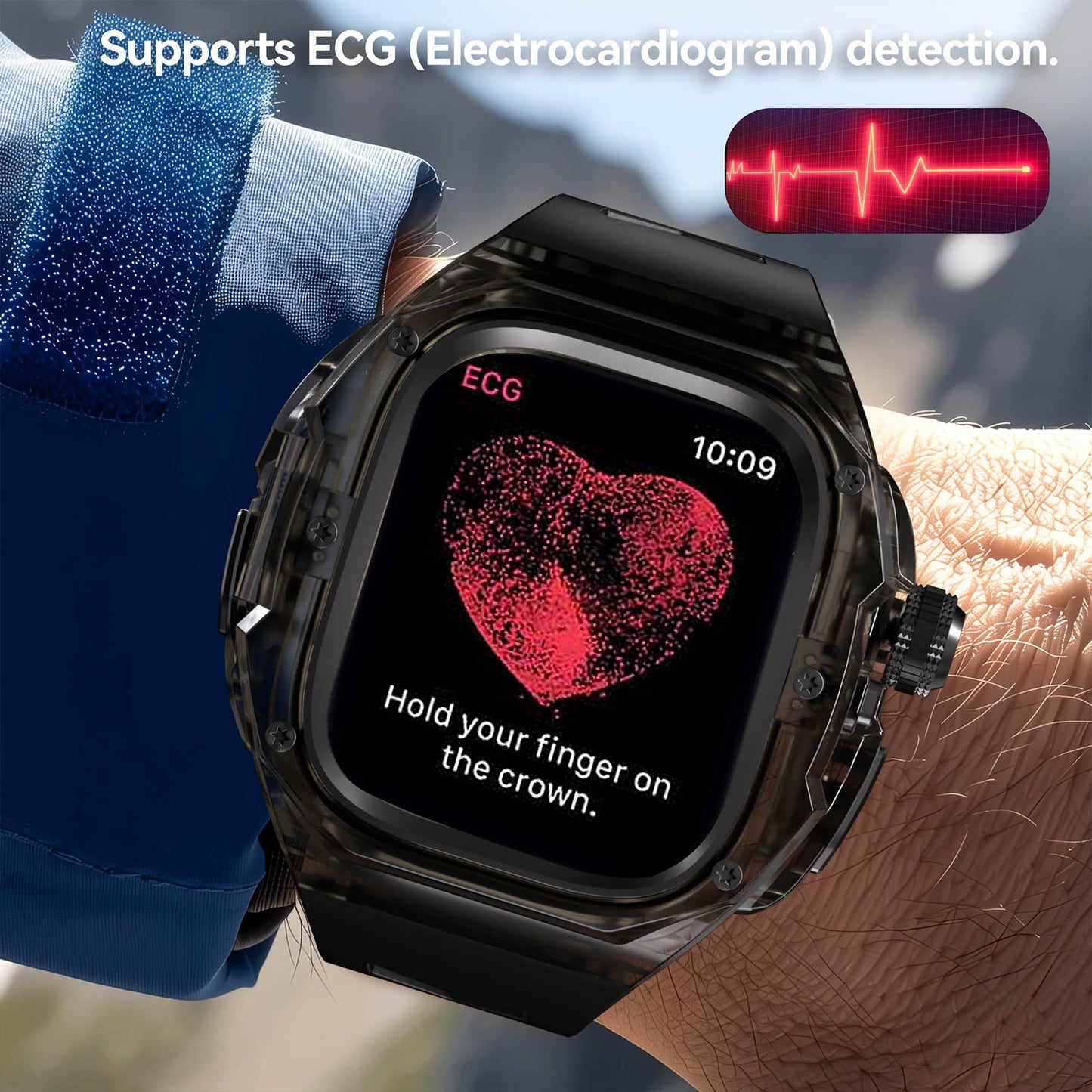 Ultramarine Technology Premium Shockproof Armor Watch Case with ECG Support & One-Click