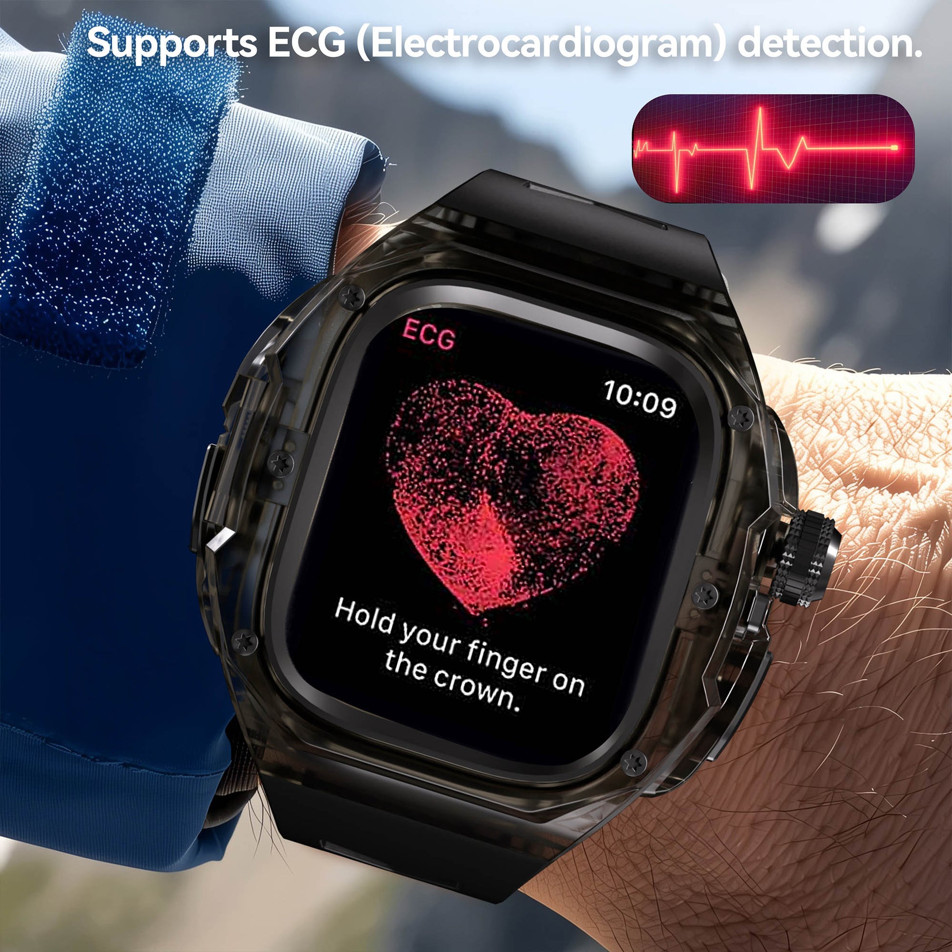 Ultramarine Technology Premium Shockproof Armor Watch Case with ECG Support & One-Click