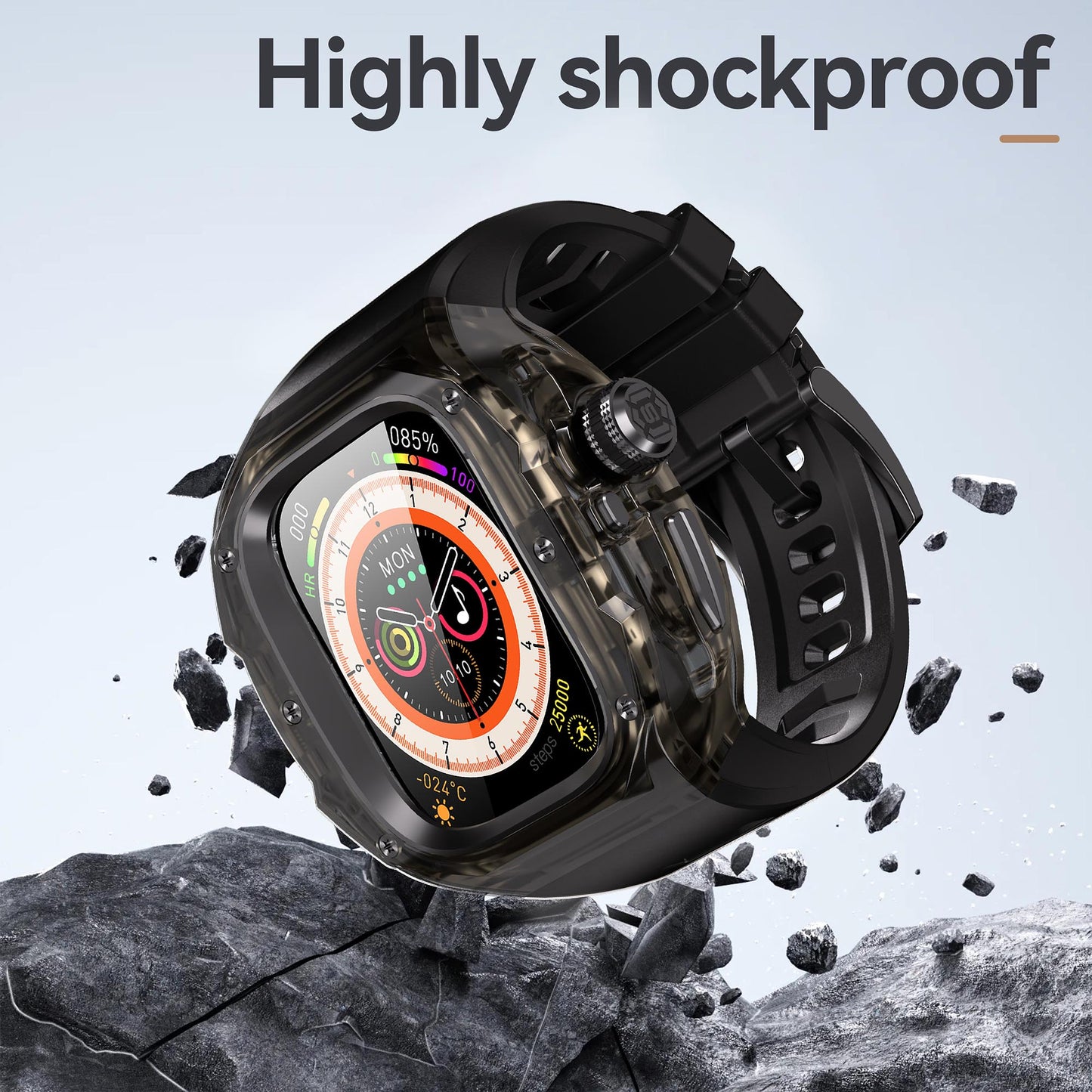 Ultramarine Technology Premium Shockproof Armor Watch Case with ECG Support & One-Click