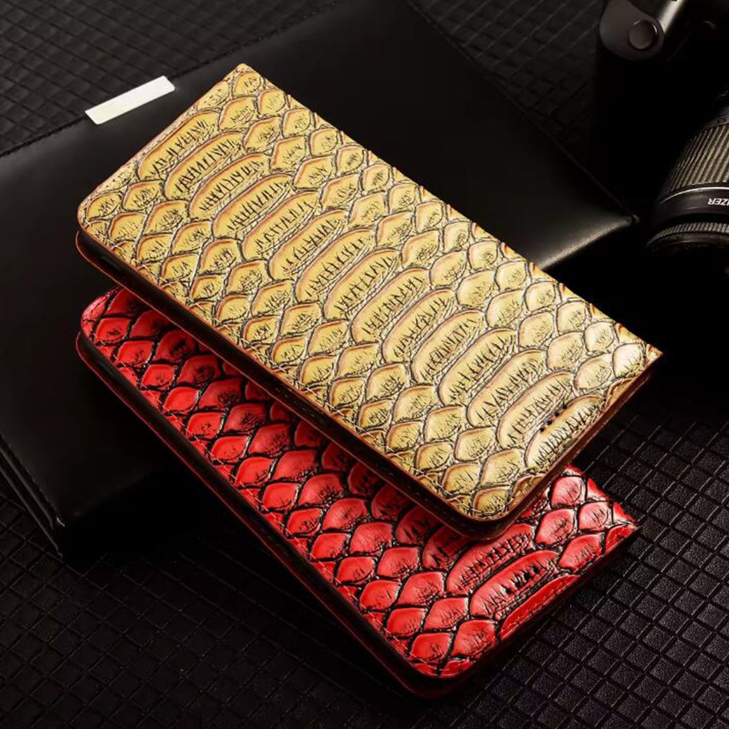 TIANLESI Glazed Genuine Python Leather iPhone Air Phone Case