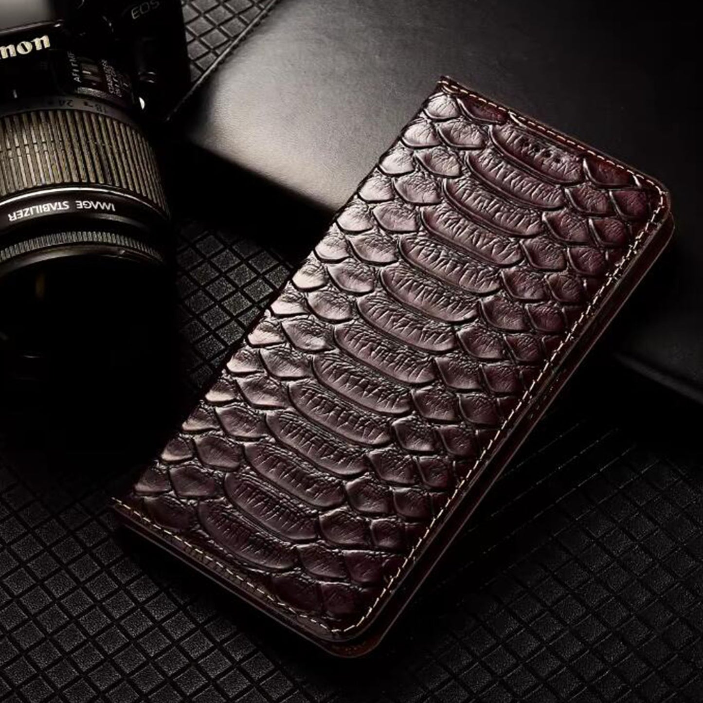 TIANLESI Glazed Genuine Python Leather iPhone Air Phone Case
