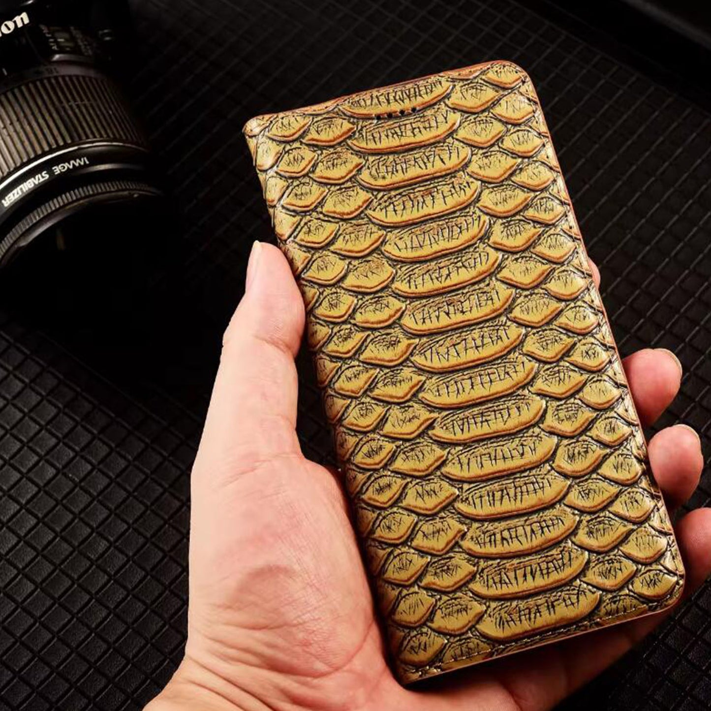 TIANLESI Glazed Genuine Python Leather iPhone Air Phone Case
