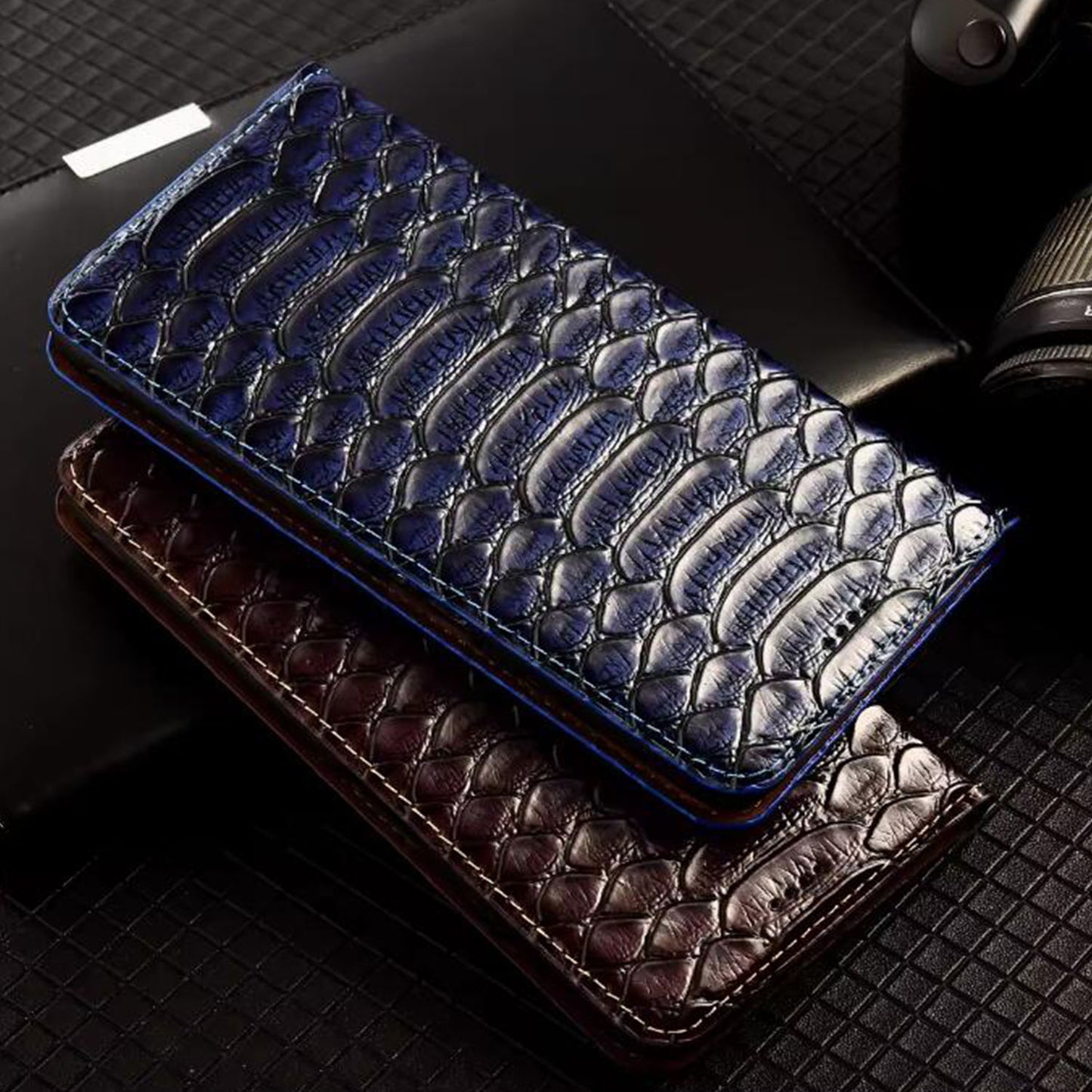 TIANLESI Glazed Genuine Python Leather iPhone Air Phone Case