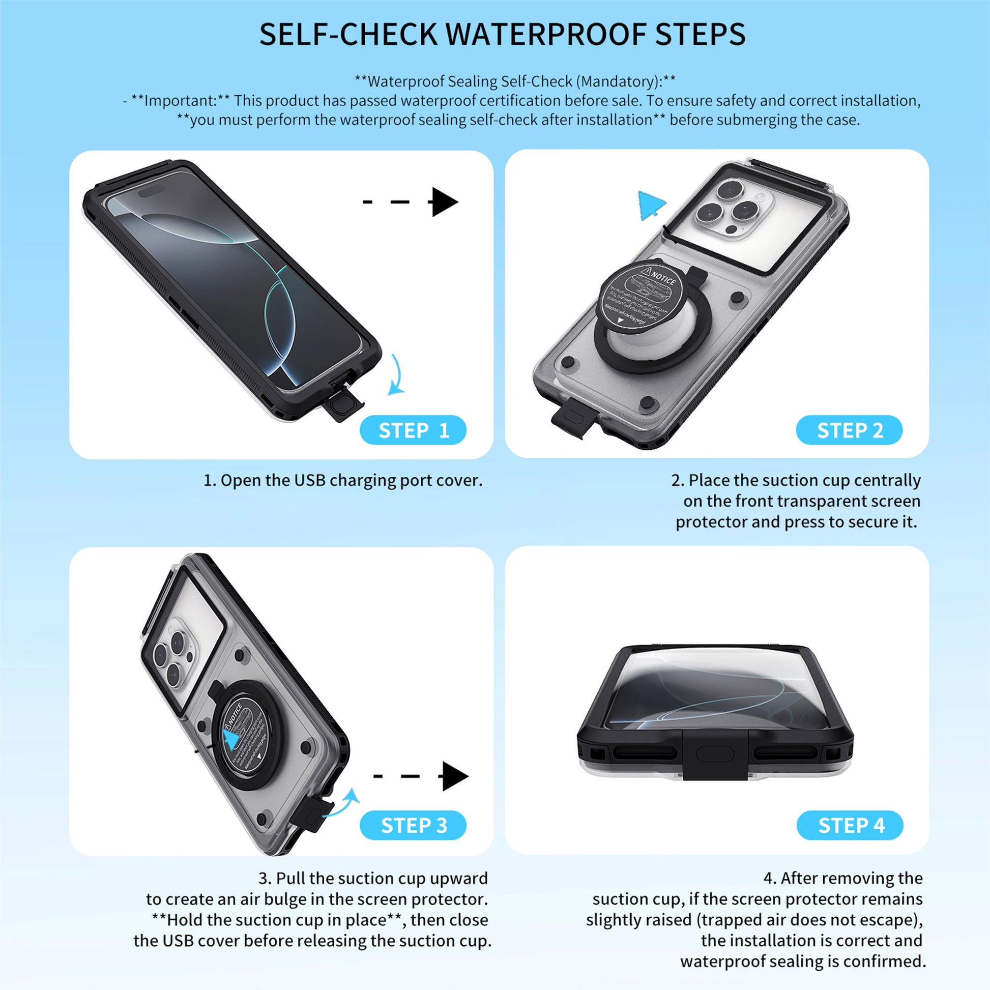 Ultramarine Technology Professional 15m Diving Waterproof Phone Case Touch Snorkeling Housing