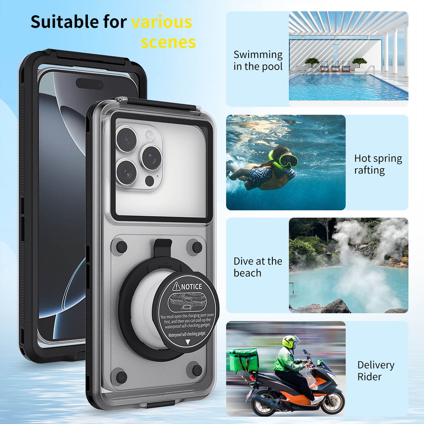 Ultramarine Technology Professional 15m Diving Waterproof Phone Case Touch Snorkeling Housing
