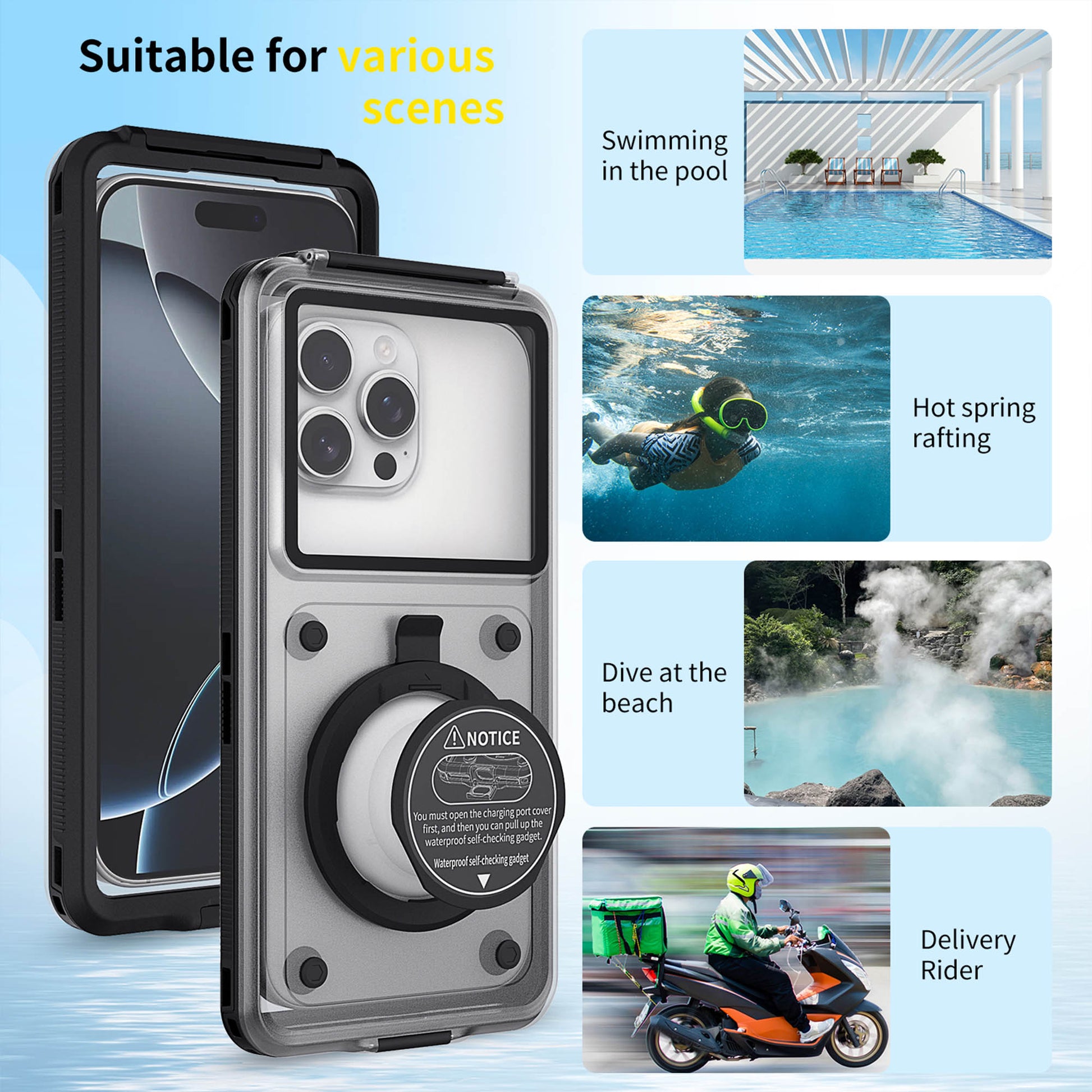 Ultramarine Technology Professional 15m Diving Waterproof Phone Case Touch Snorkeling Housing
