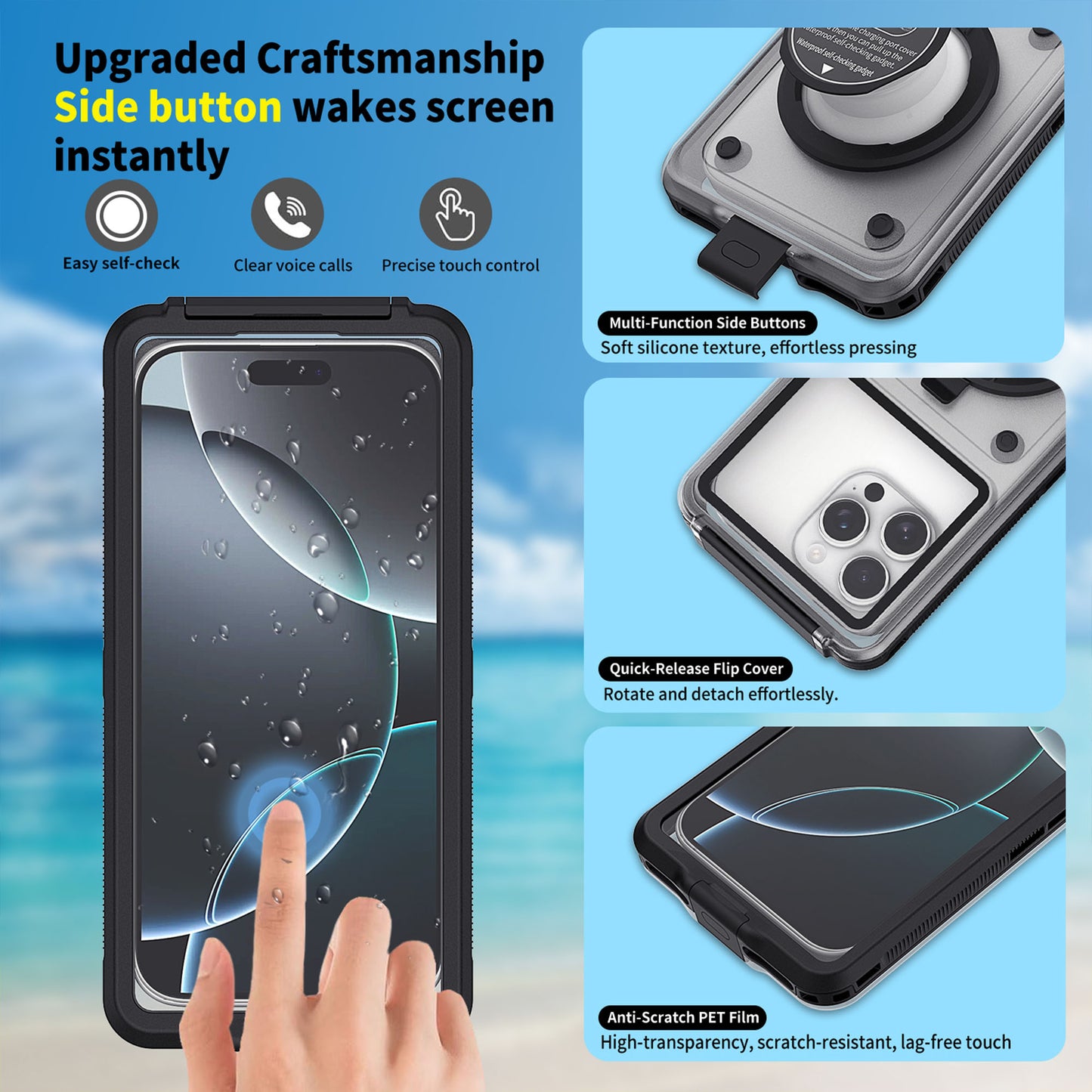 Ultramarine Technology Professional 15m Diving Waterproof Phone Case Touch Snorkeling Housing