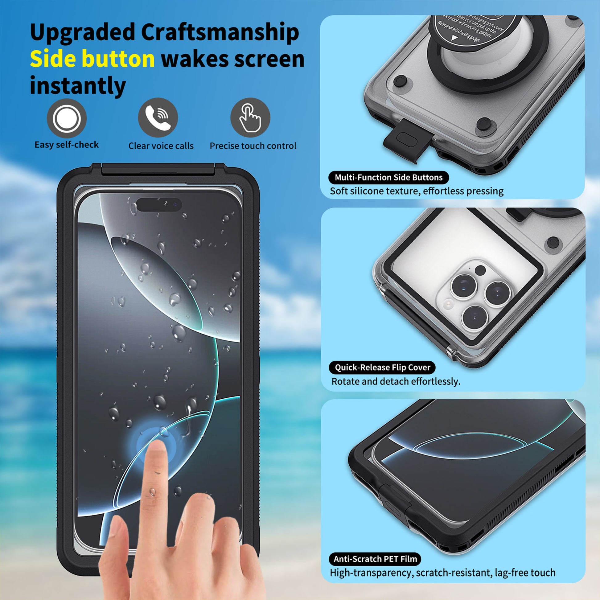 Ultramarine Technology Professional 15m Diving Waterproof Phone Case Touch Snorkeling Housing