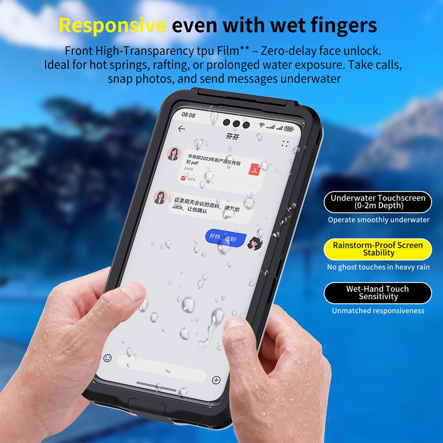 Ultramarine Technology Professional 15m Diving Waterproof Phone Case Touch Snorkeling Housing