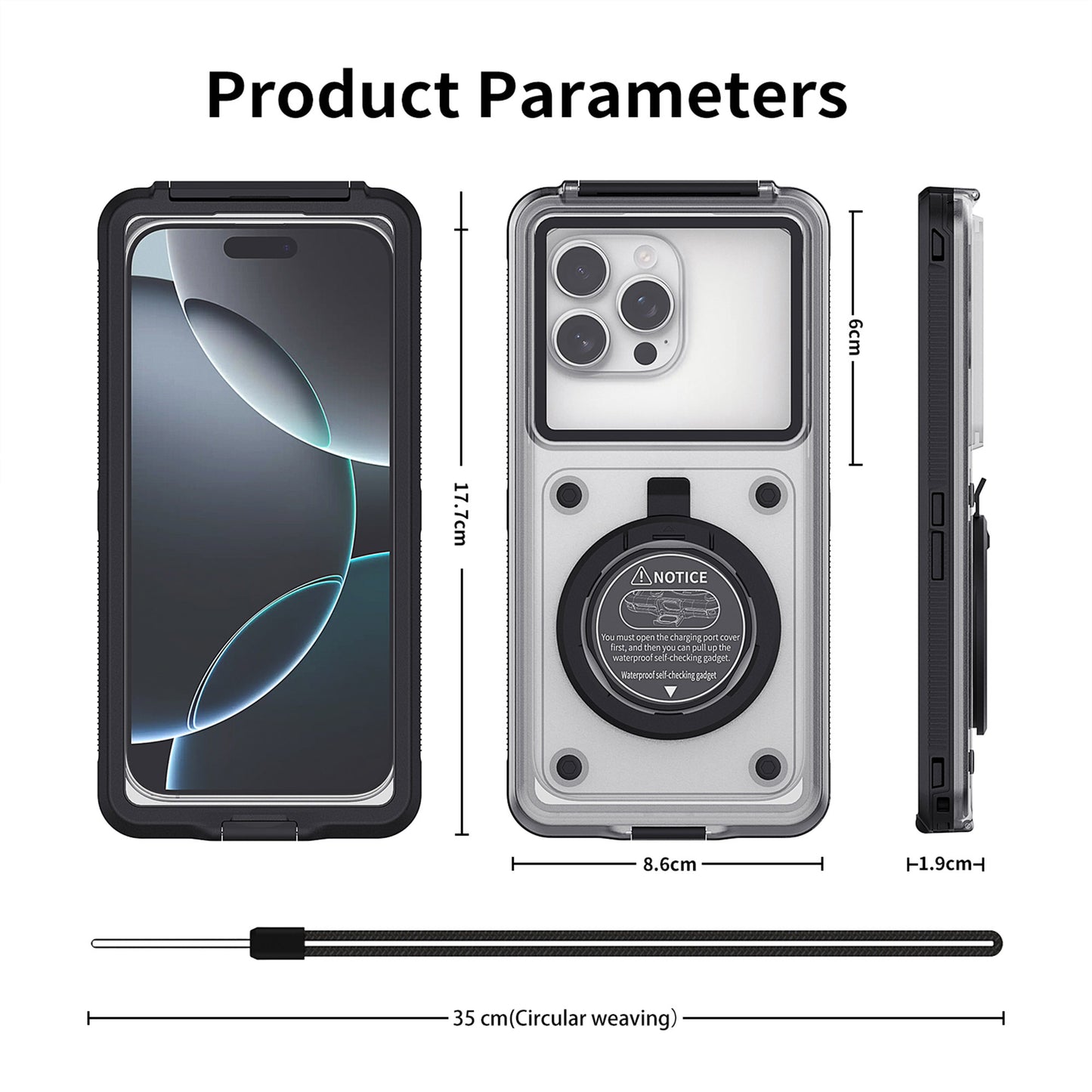 Ultramarine Technology Professional 15m Diving Waterproof Phone Case Touch Snorkeling Housing