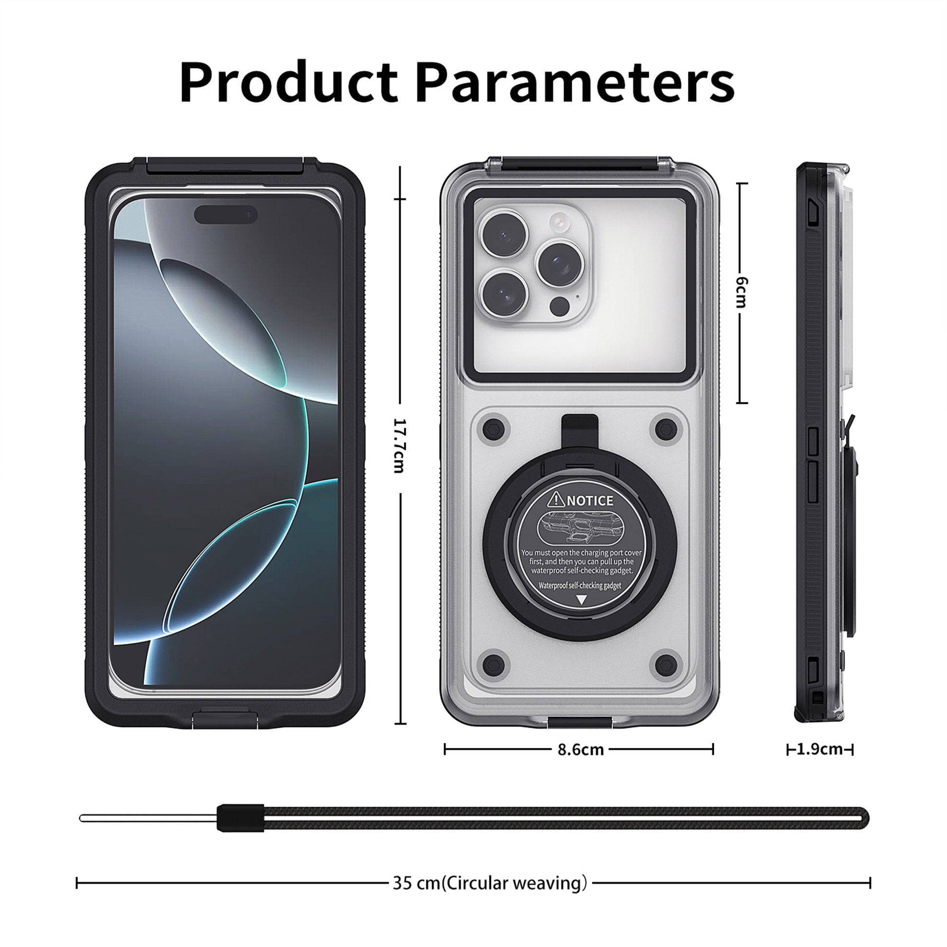 Ultramarine Technology Professional 15m Diving Waterproof Phone Case Touch Snorkeling Housing