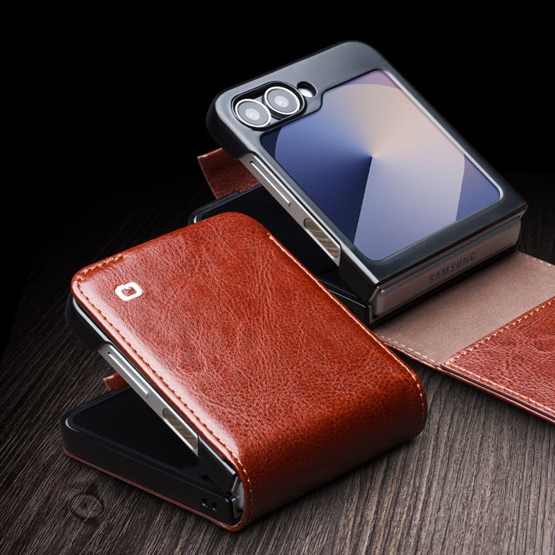 qialion-buckle-genuine-leather-galaxy-z-flip6-case-wallet-stand_2
