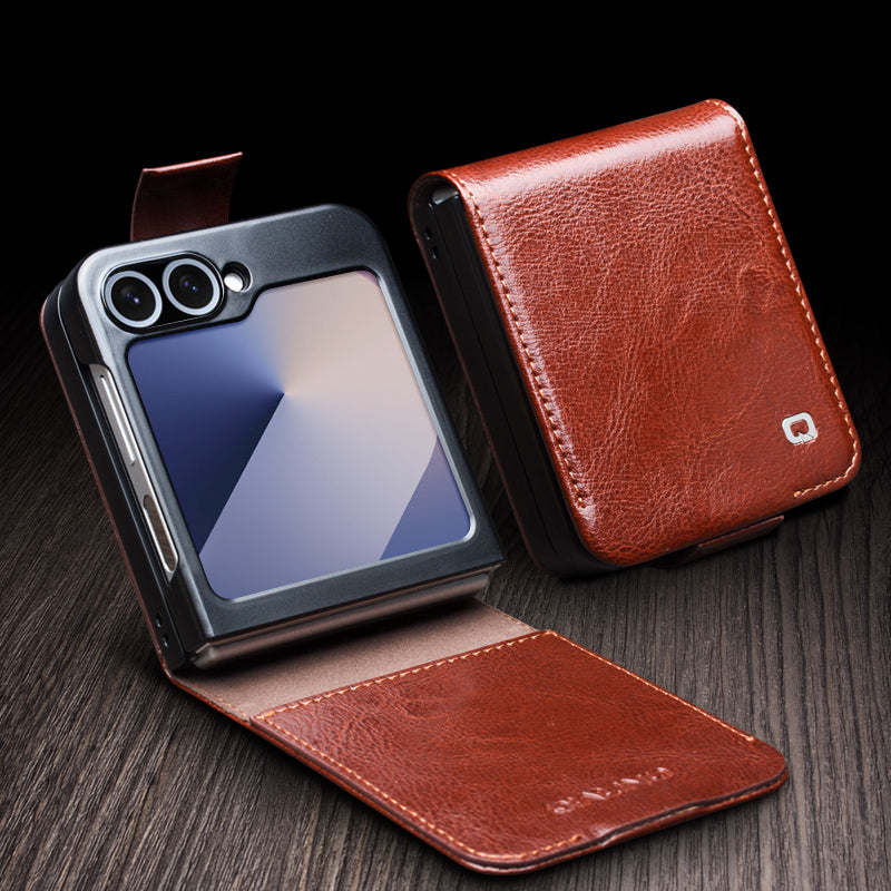 qialion-buckle-genuine-leather-galaxy-z-flip6-case-wallet-stand_5