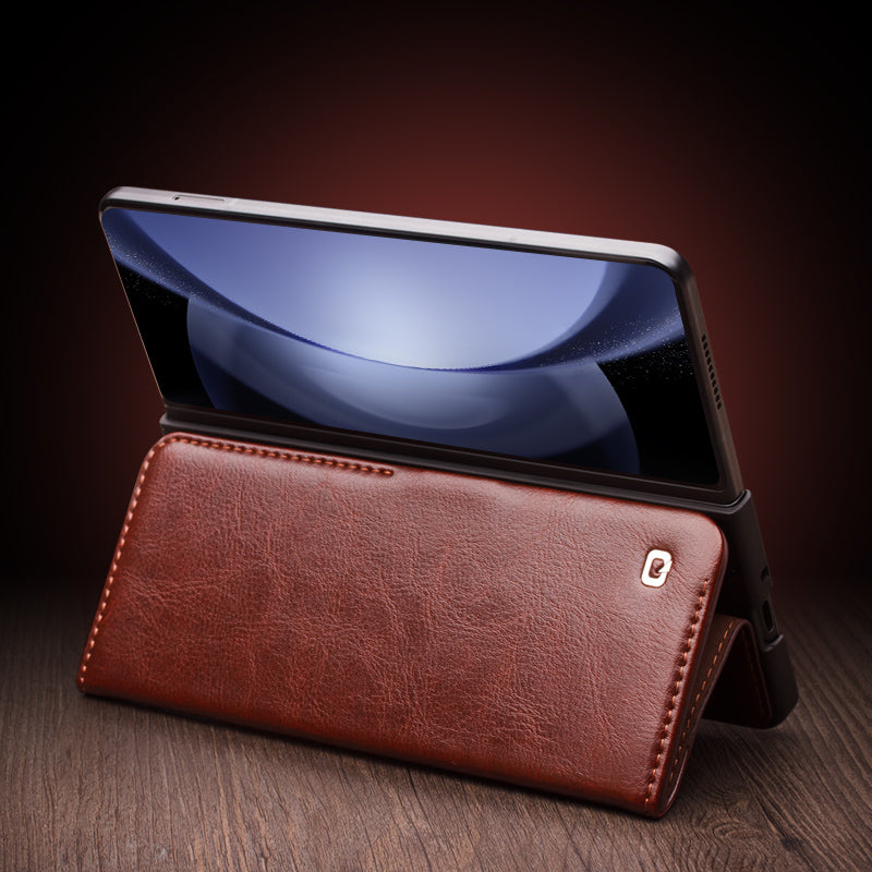 qialion-buckle-genuine-leather-galaxy-z-fold5-case-wallet-stand_4