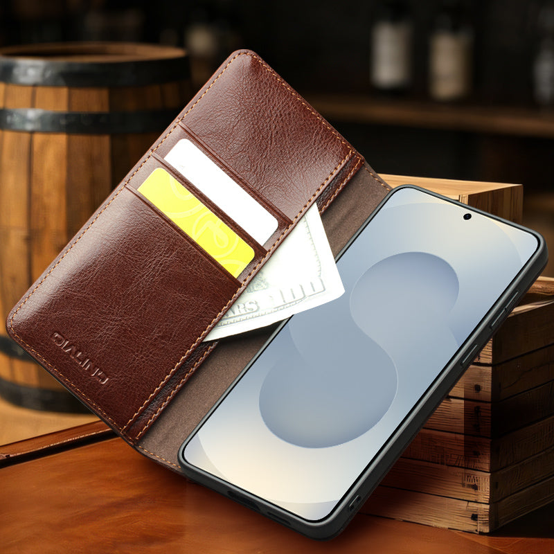 qialion-magnetic-genuine-leather-galaxy-s25-edge-case-wallet-stand_4